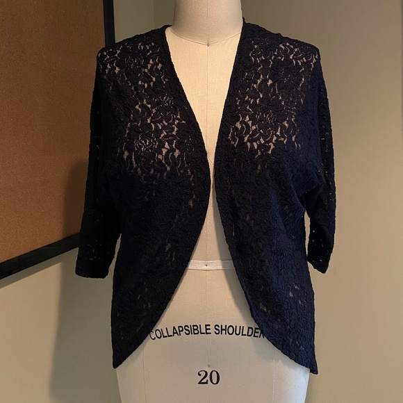 Black Lace Long Sleeve Cardigan - Picture 1 of 2